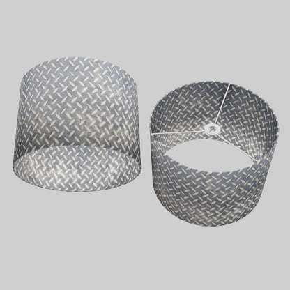 Drum Lamp Shade - P88 ~ Batik Tread Plate Grey, 40cm(d) x 30cm(h)