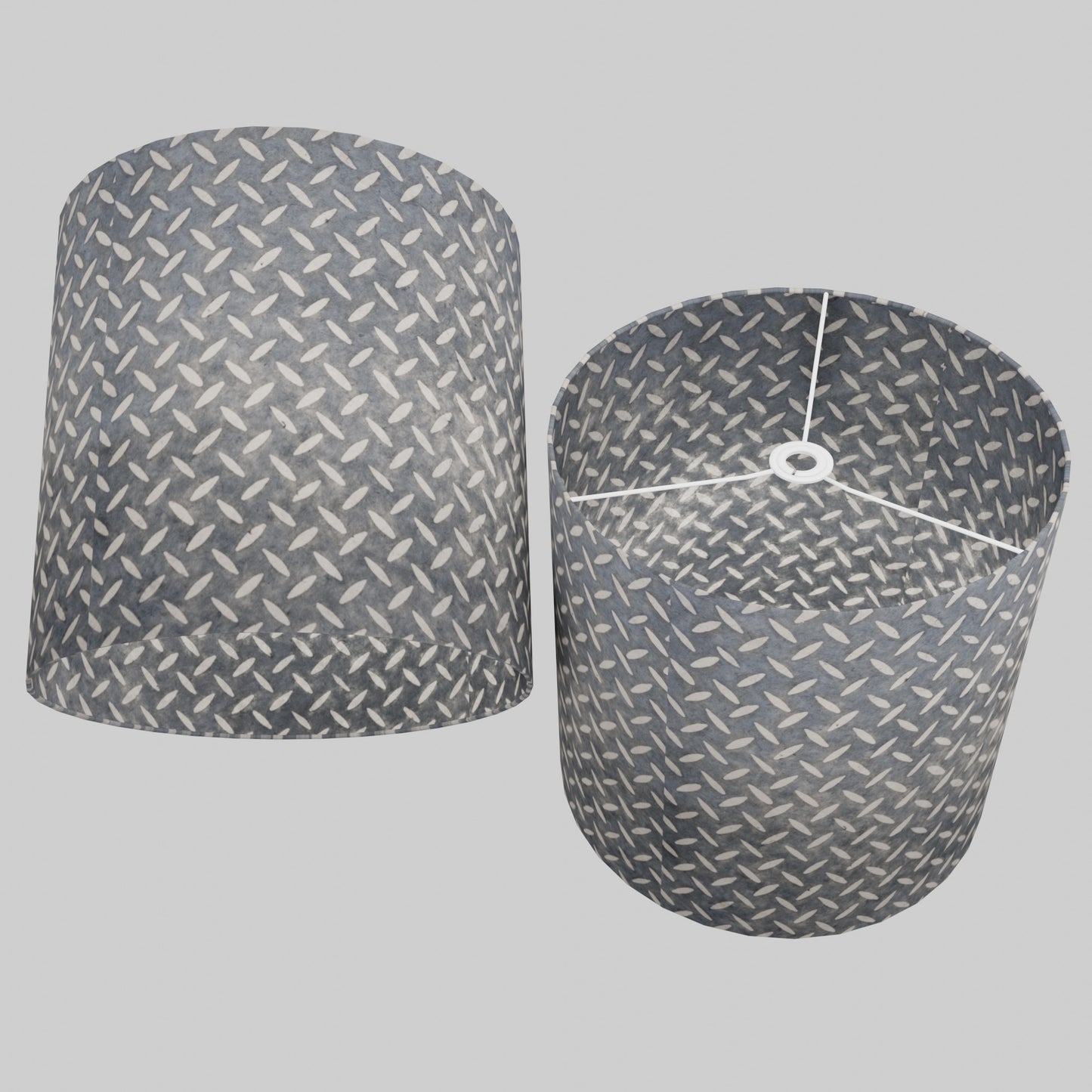 Drum Lamp Shade - P88 ~ Batik Tread Plate Grey, 40cm(d) x 40cm(h)