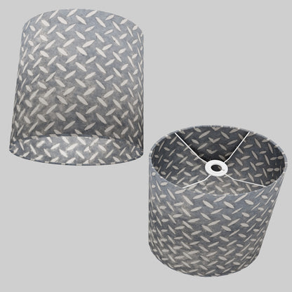 Oval Lamp Shade - P88 ~ Batik Tread Plate Grey, 30cm(w) x 30cm(h) x 22cm(d)