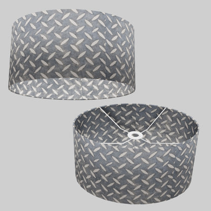 Oval Lamp Shade - P88 ~ Batik Tread Plate Grey, 40cm(w) x 20cm(h) x 30cm(d)