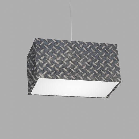 Rectangle Lamp Shade - P88 ~ Batik Tread Plate Grey, 40cm(w) x 20cm(h) x 20cm(d)