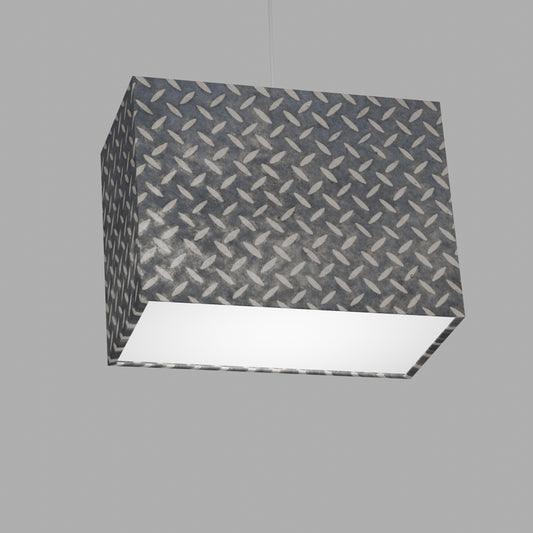 Rectangle Lamp Shade - P88 ~ Batik Tread Plate Grey, 40cm(w) x 30cm(h) x 20cm(d)