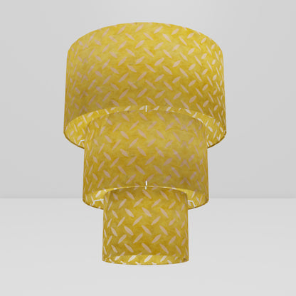 3 Tier Lamp Shade - P89 ~ Batik Tread Plate Yellow, 40cm x 20cm, 30cm x 17.5cm & 20cm x 15cm