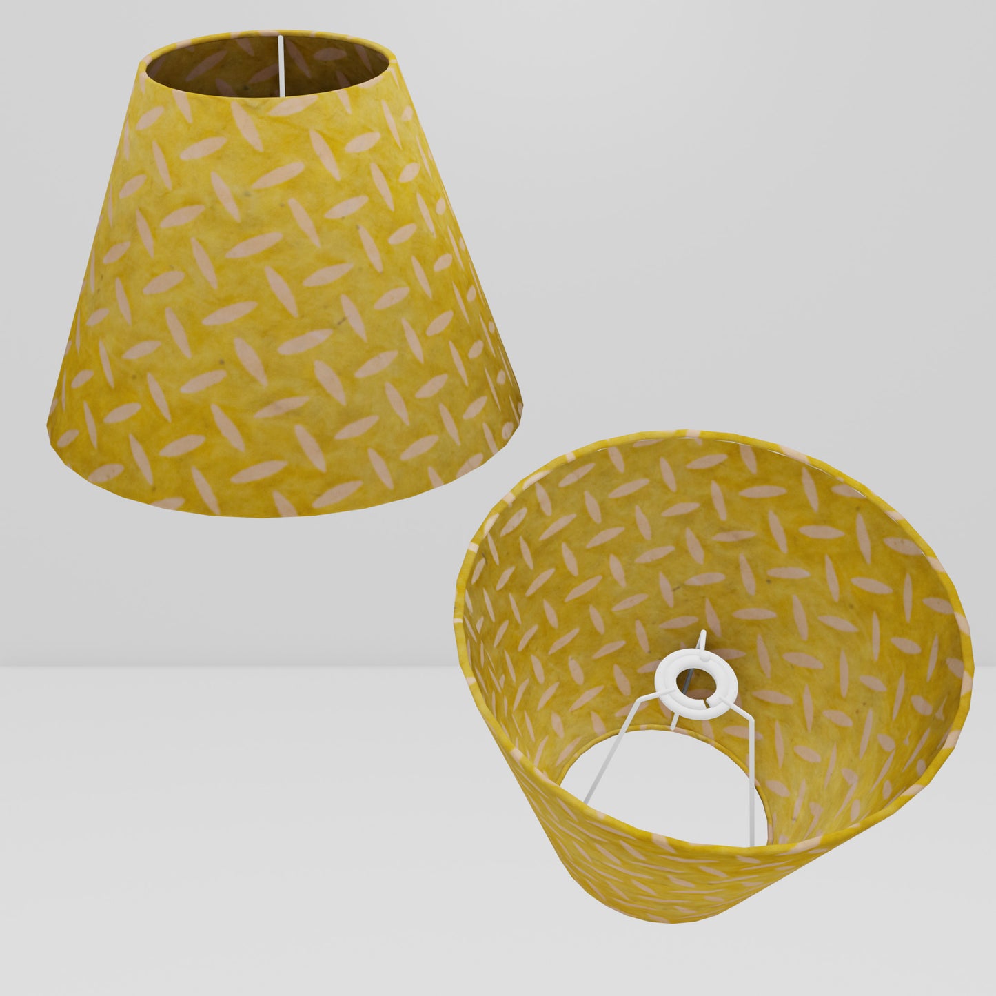 Conical Lamp Shade P89 ~ Batik Tread Plate Yellow, 15cm(top) x 30cm(bottom) x 22cm(height)