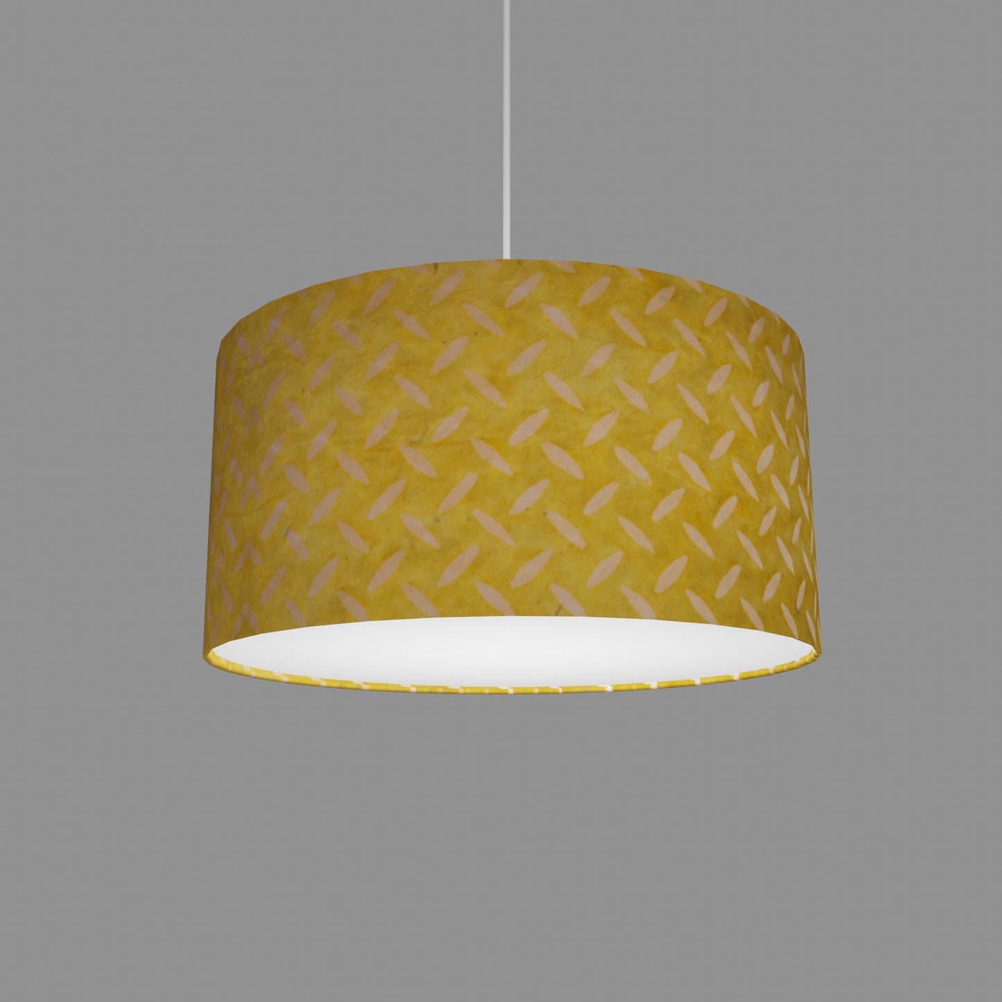 Drum Lamp Shade - P89 ~ Batik Tread Plate Yellow, 40cm(d) x 20cm(h)