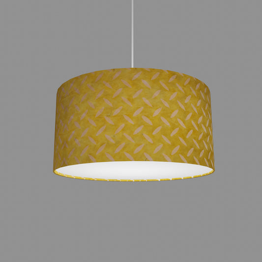 Drum Lamp Shade - P89 ~ Batik Tread Plate Yellow, 40cm(d) x 20cm(h)