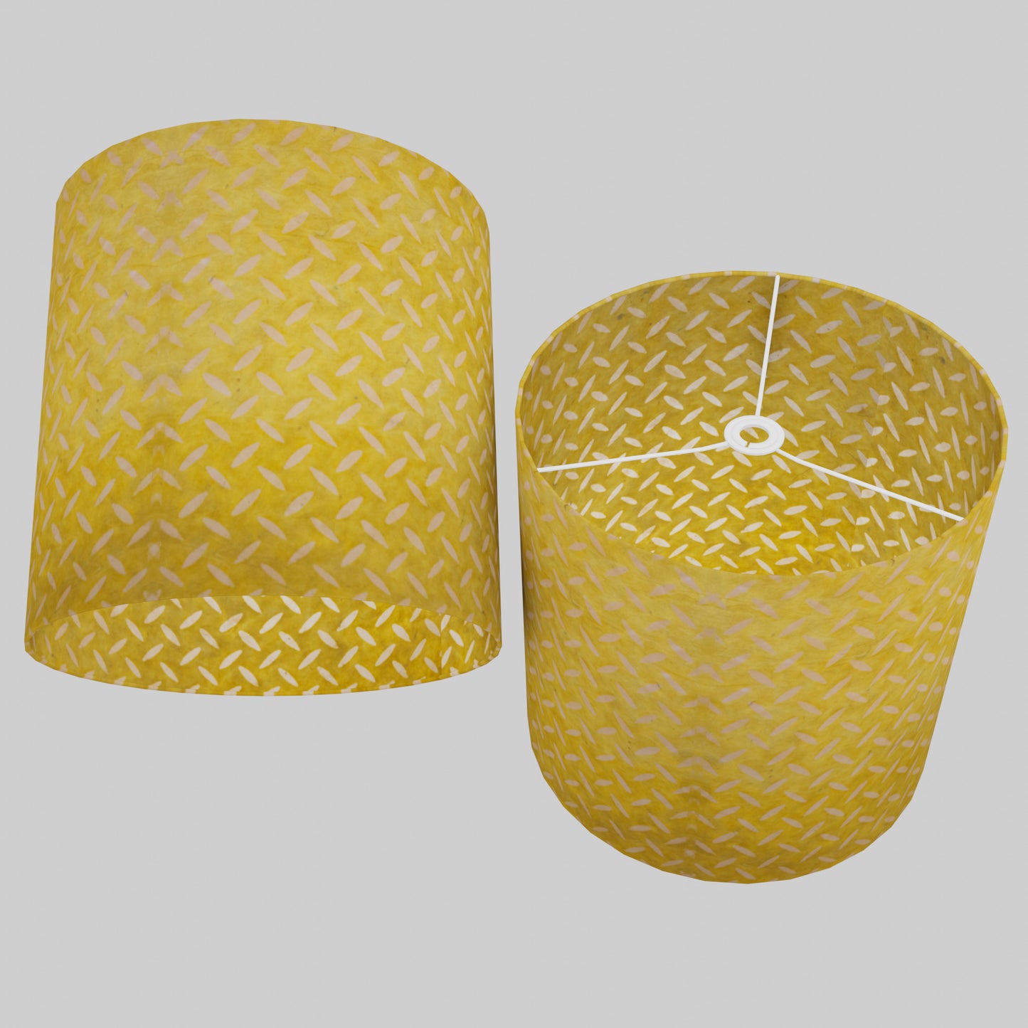 Drum Lamp Shade - P89 ~ Batik Tread Plate Yellow, 40cm(d) x 40cm(h)
