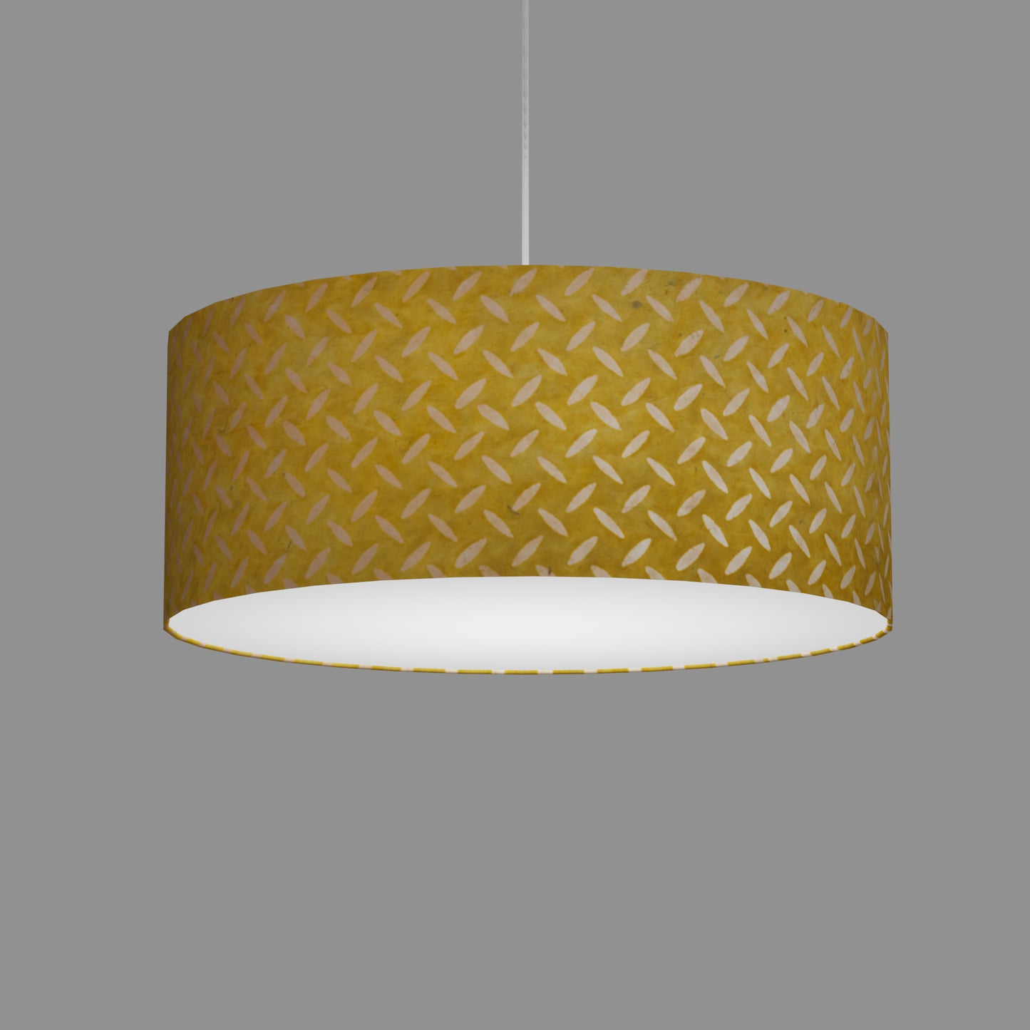 Drum Lamp Shade - P89 ~ Batik Tread Plate Yellow, 50cm(d) x 20cm(h)