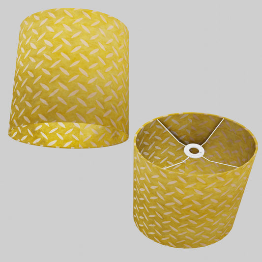 Oval Lamp Shade - P89 ~ Batik Tread Plate Yellow, 30cm(w) x 30cm(h) x 22cm(d)