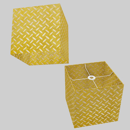 Square Lamp Shade - P89 ~ Batik Tread Plate Yellow, 30cm(w) x 30cm(h) x 30cm(d)