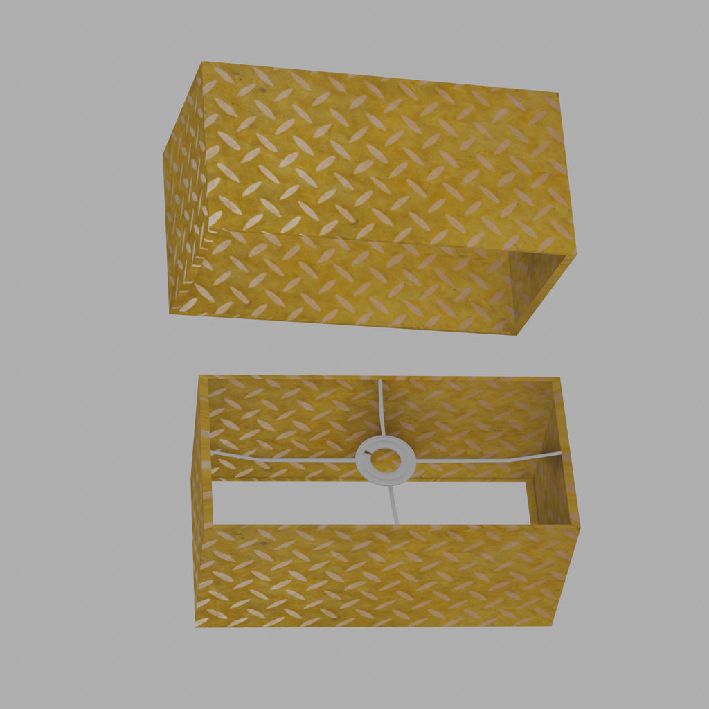 Rectangle Lamp Shade - P89 ~ Batik Tread Plate Yellow, 40cm(w) x 20cm(h) x 20cm(d)
