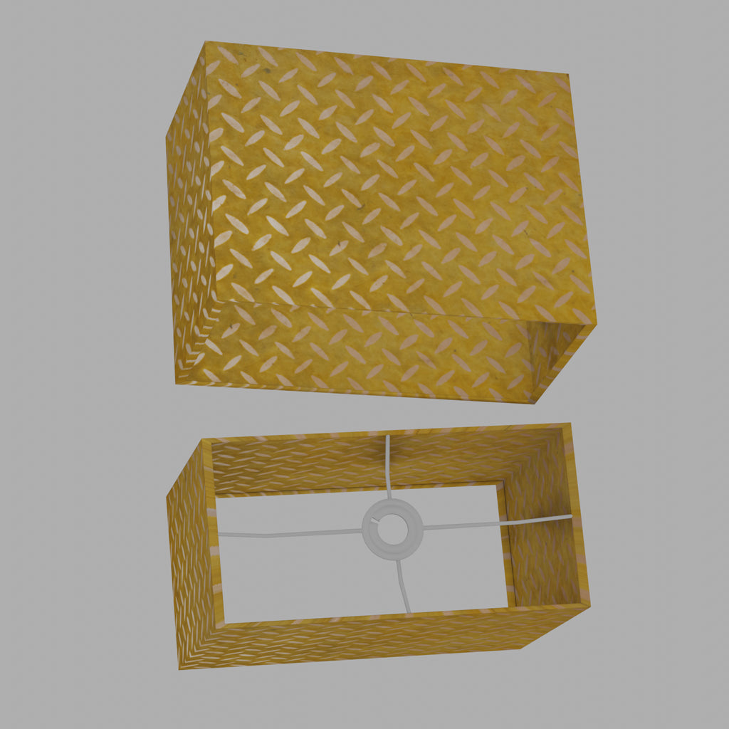 Rectangle Lamp Shade - P89 ~ Batik Tread Plate Yellow, 40cm(w) x 30cm(h) x 20cm(d)