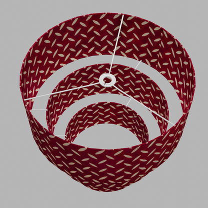 3 Tier Lamp Shade - P90 ~ Batik Tread Plate Red, 50cm x 20cm, 40cm x 17.5cm & 30cm x 15cm