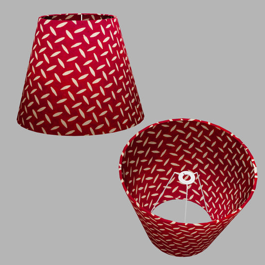Conical Lamp Shade P90 ~ Batik Tread Plate Red, 23cm(top) x 40cm(bottom) x 31cm(height)