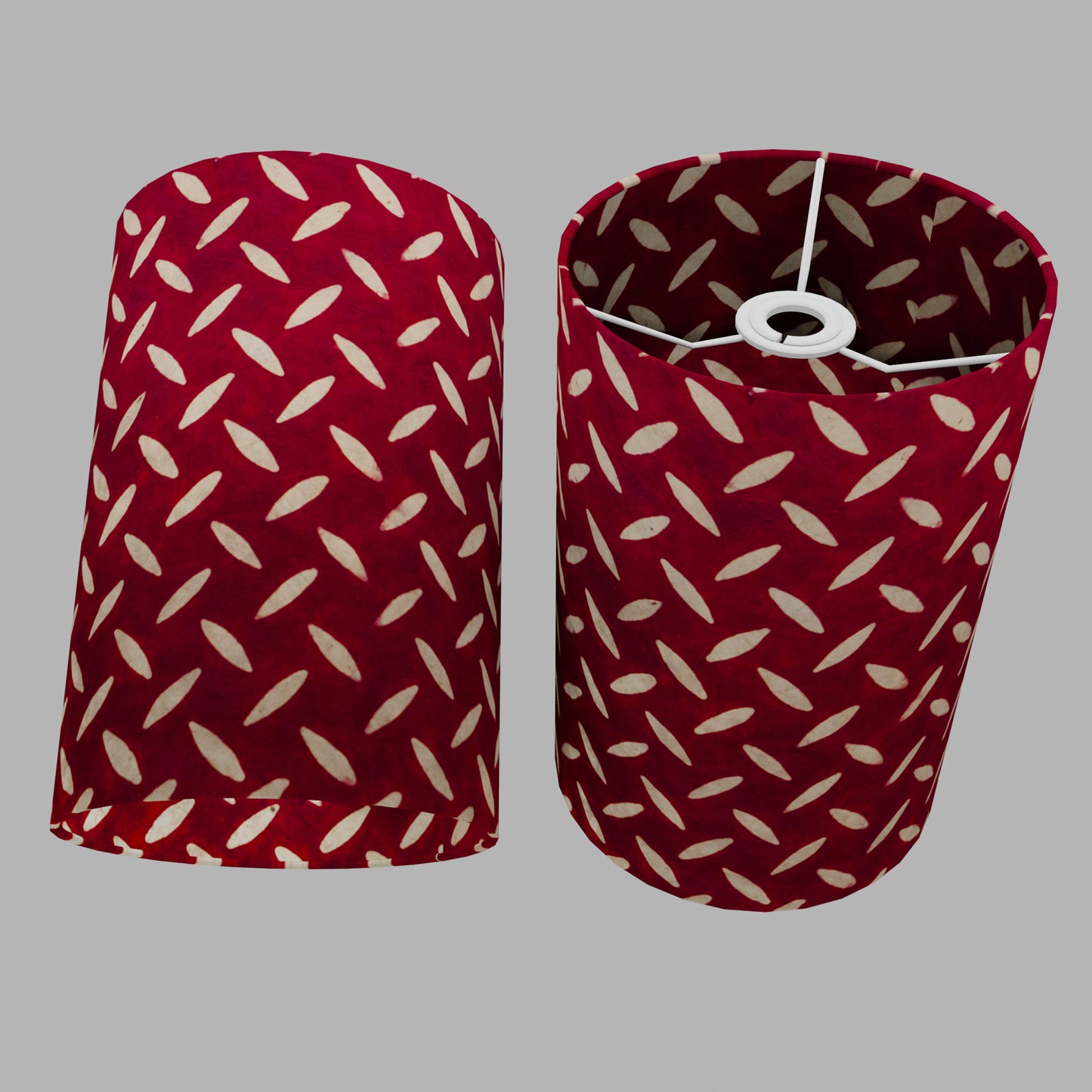 Drum Lamp Shade - P90 ~ Batik Tread Plate Red, 20cm(d) x 30cm(h)