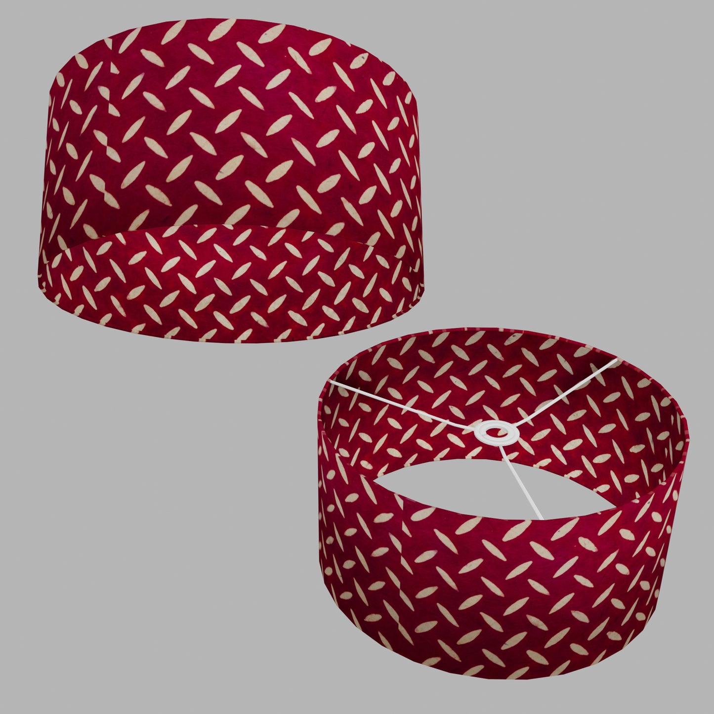 Drum Lamp Shade - P90 ~ Batik Tread Plate Red, 40cm(d) x 20cm(h)