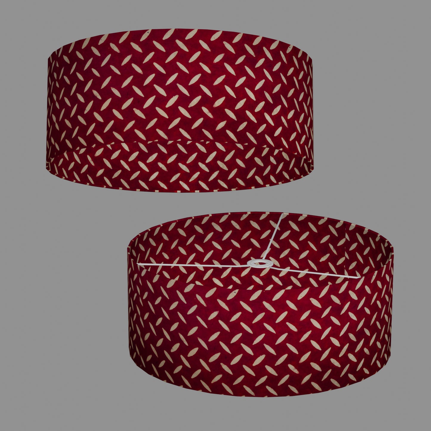 Drum Lamp Shade - P90 ~ Batik Tread Plate Red, 50cm(d) x 20cm(h)