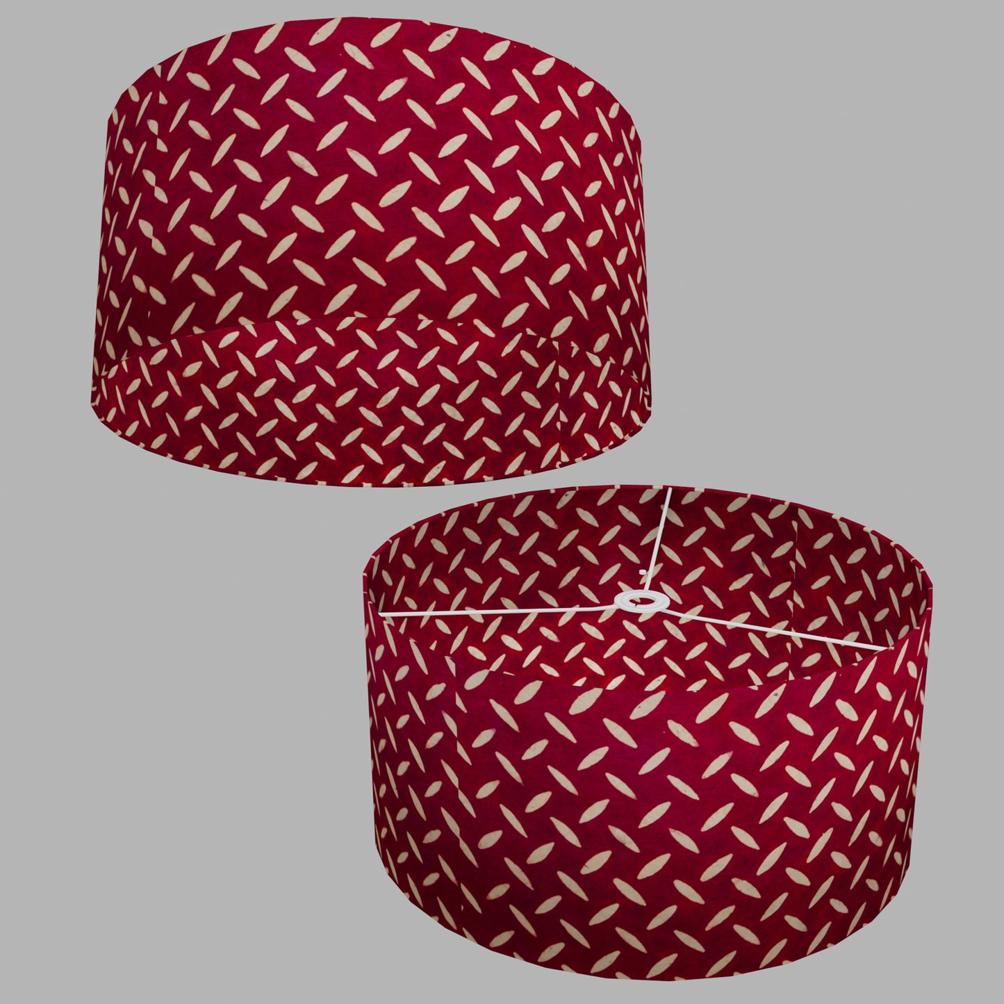 Drum Lamp Shade - P90 ~ Batik Tread Plate Red, 50cm(d) x 25cm(h)