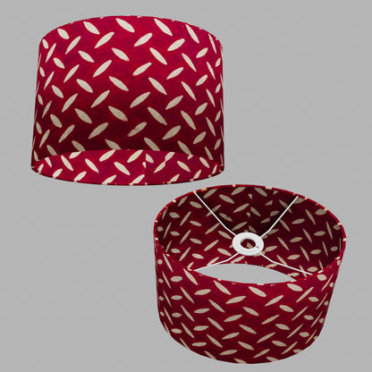 Oval Lamp Shade - P90 ~ Batik Tread Plate Red, 30cm(w) x 20cm(h) x 22cm(d)