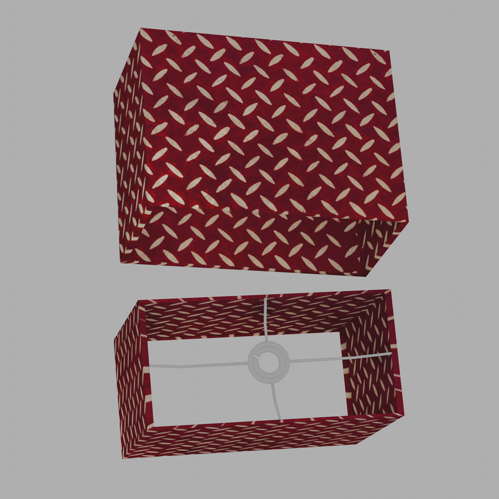 Rectangle Lamp Shade - P90 ~ Batik Tread Plate Red, 40cm(w) x 30cm(h) x 20cm(d)