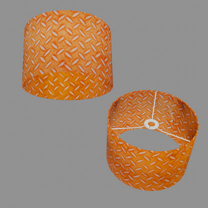 Drum Lamp Shade - P91 - Batik Tread Plate Orange, 30cm(d) x 20cm(h)