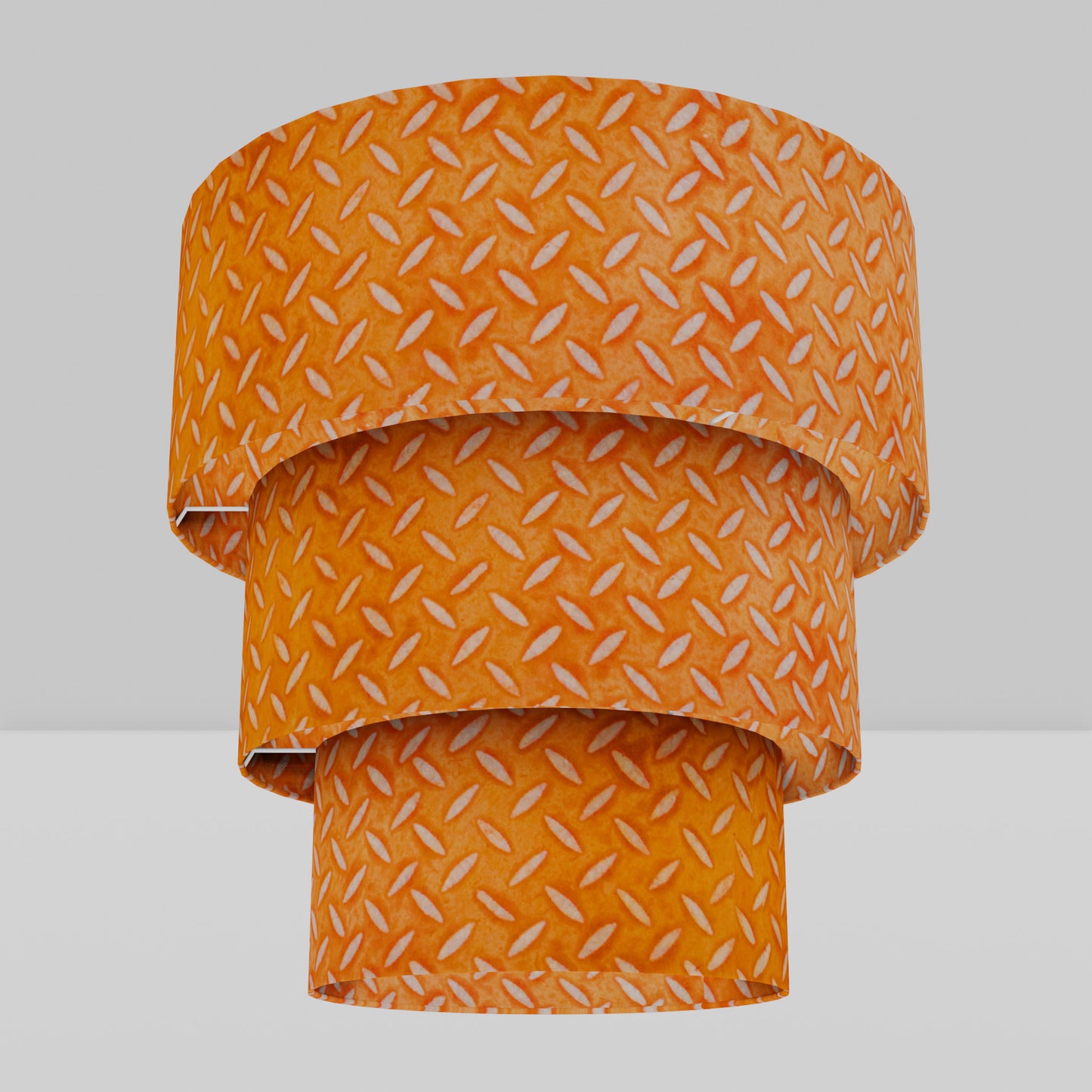 3 Tier Lamp Shade - P91 - Batik Tread Plate Orange, 50cm x 20cm, 40cm x 17.5cm & 30cm x 15cm