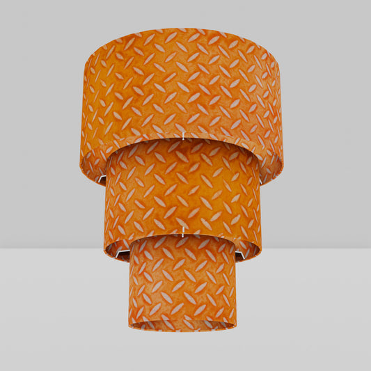 3 Tier Lamp Shade - P91 - Batik Tread Plate Orange, 40cm x 20cm, 30cm x 17.5cm & 20cm x 15cm