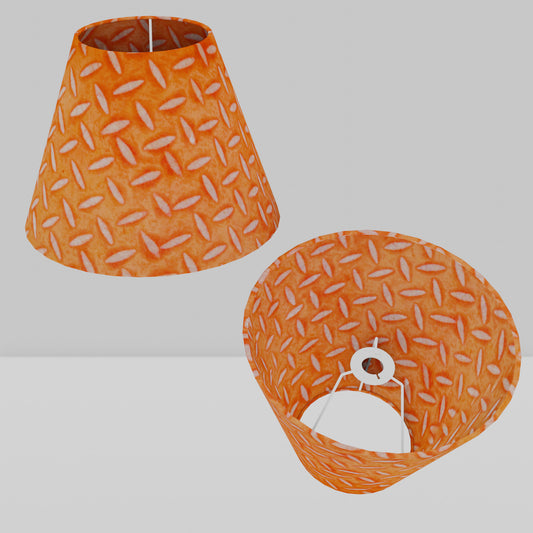 Conical Lamp Shade P91 - Batik Tread Plate Orange, 15cm(top) x 30cm(bottom) x 22cm(height)