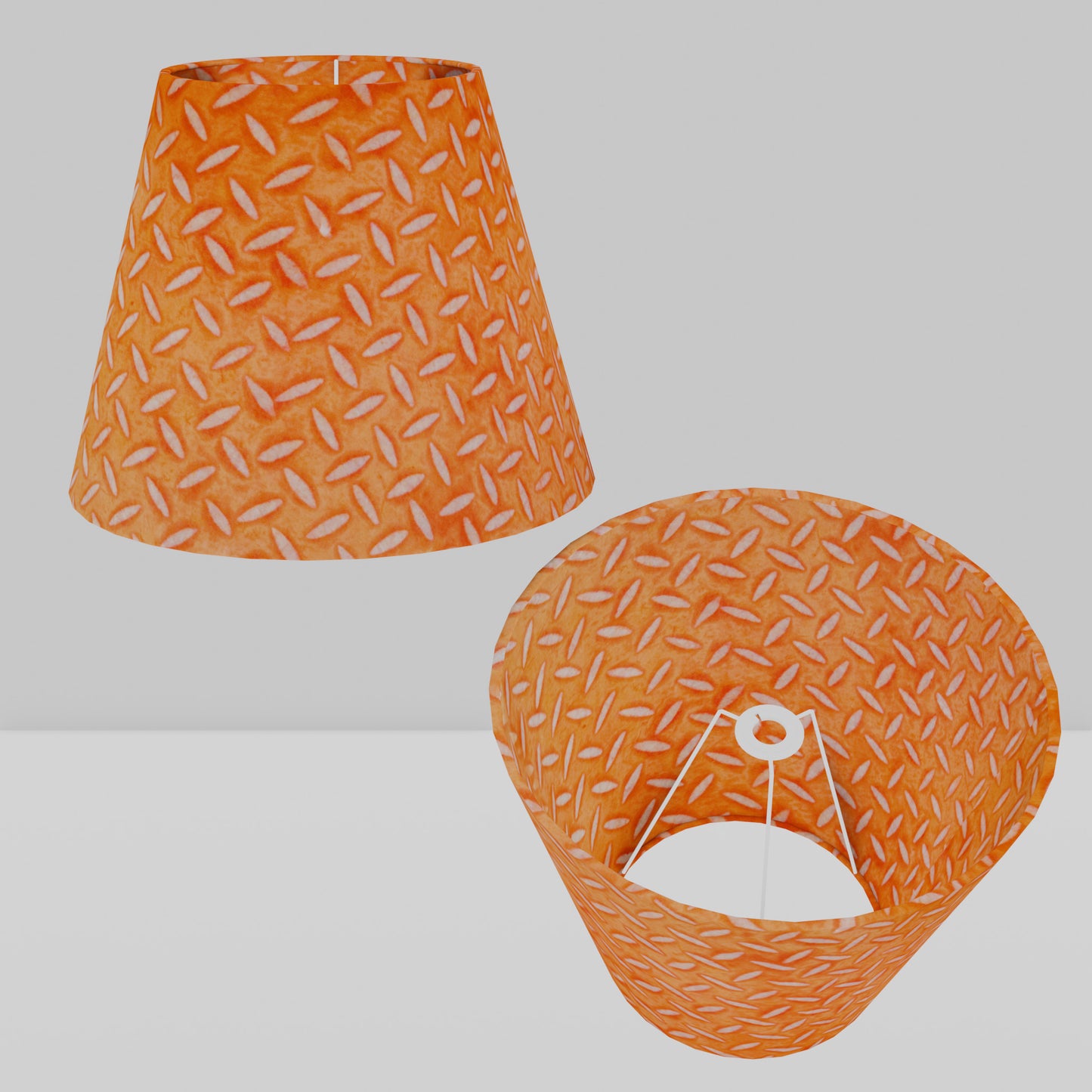 Conical Lamp Shade P91 - Batik Tread Plate Orange, 23cm(top) x 40cm(bottom) x 31cm(height)