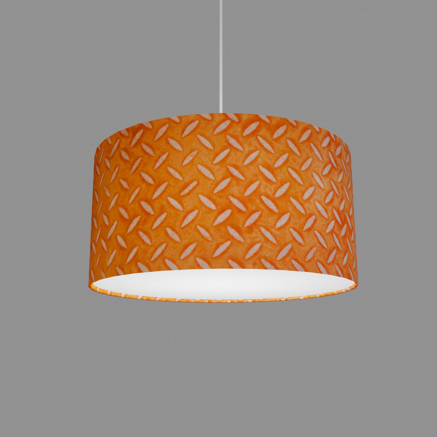 Drum Lamp Shade - P91 - Batik Tread Plate Orange, 40cm(d) x 20cm(h)