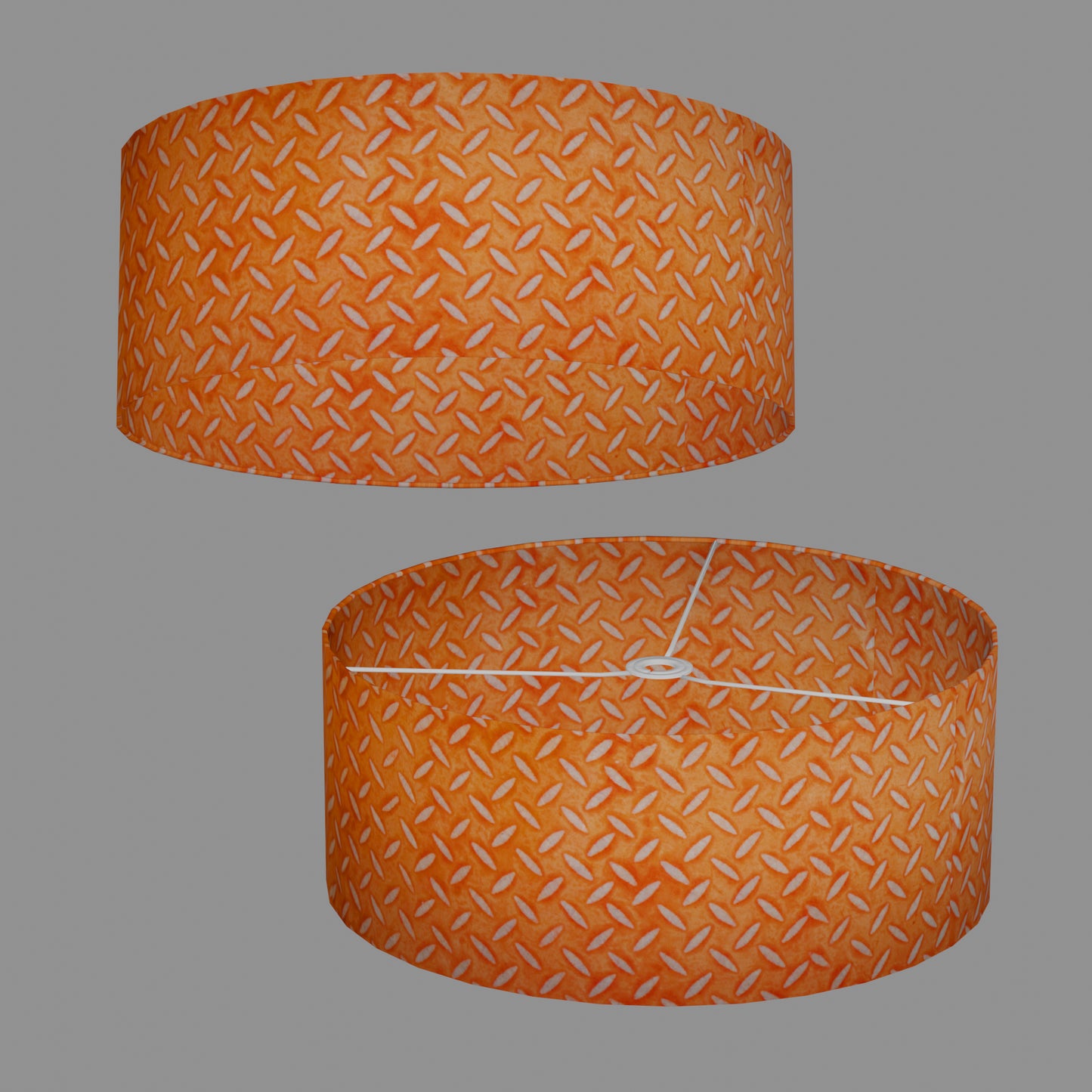 Drum Lamp Shade - P91 - Batik Tread Plate Orange, 50cm(d) x 20cm(h)