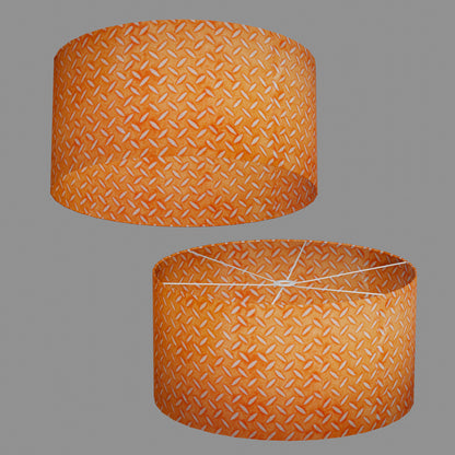 Drum Lamp Shade - P91 - Batik Tread Plate Orange, 60cm(d) x 30cm(h)