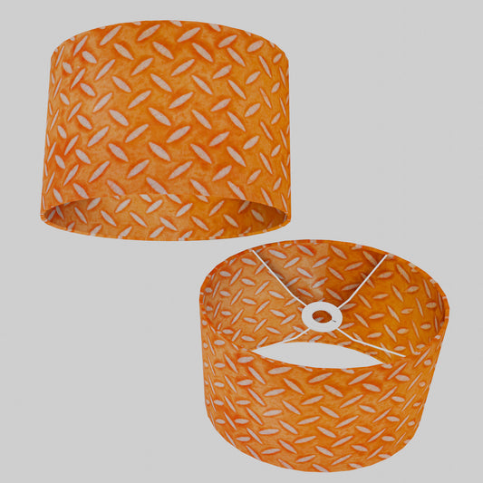 Oval Lamp Shade - P91 - Batik Tread Plate Orange, 30cm(w) x 20cm(h) x 22cm(d)