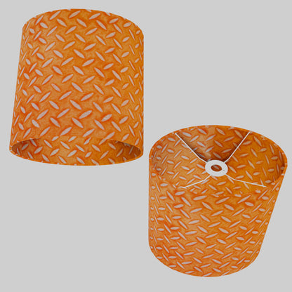 Oval Lamp Shade - P91 - Batik Tread Plate Orange, 30cm(w) x 30cm(h) x 22cm(d)