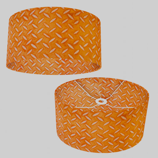 Oval Lamp Shade - P91 - Batik Tread Plate Orange, 40cm(w) x 20cm(h) x 30cm(d)