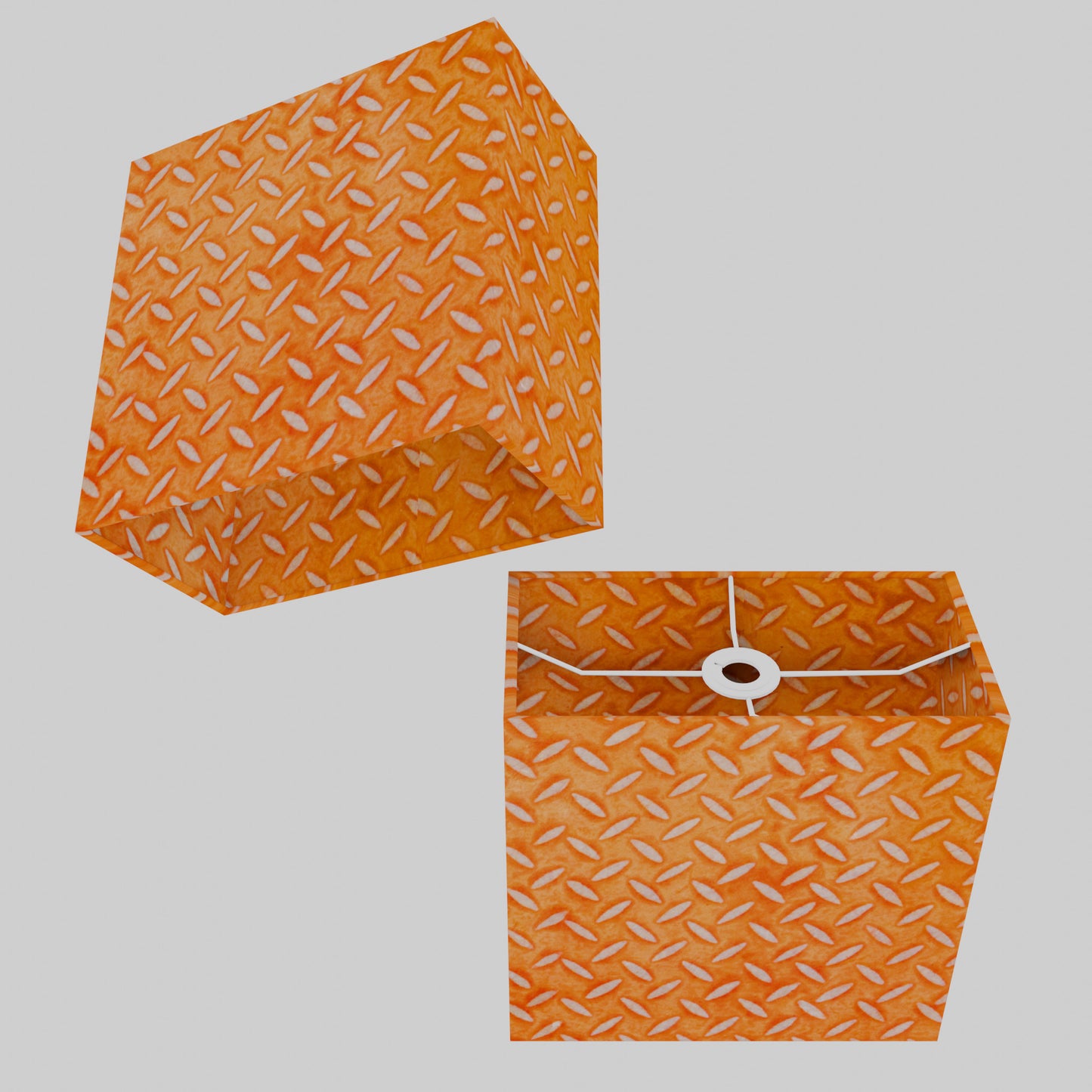 Rectangle Lamp Shade - P91 - Batik Tread Plate Orange, 30cm(w) x 30cm(h) x 15cm(d)