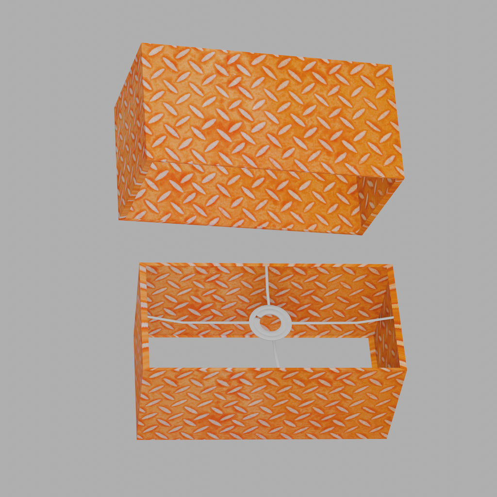 Rectangle Lamp Shade - P91 - Batik Tread Plate Orange, 40cm(w) x 20cm(h) x 20cm(d)
