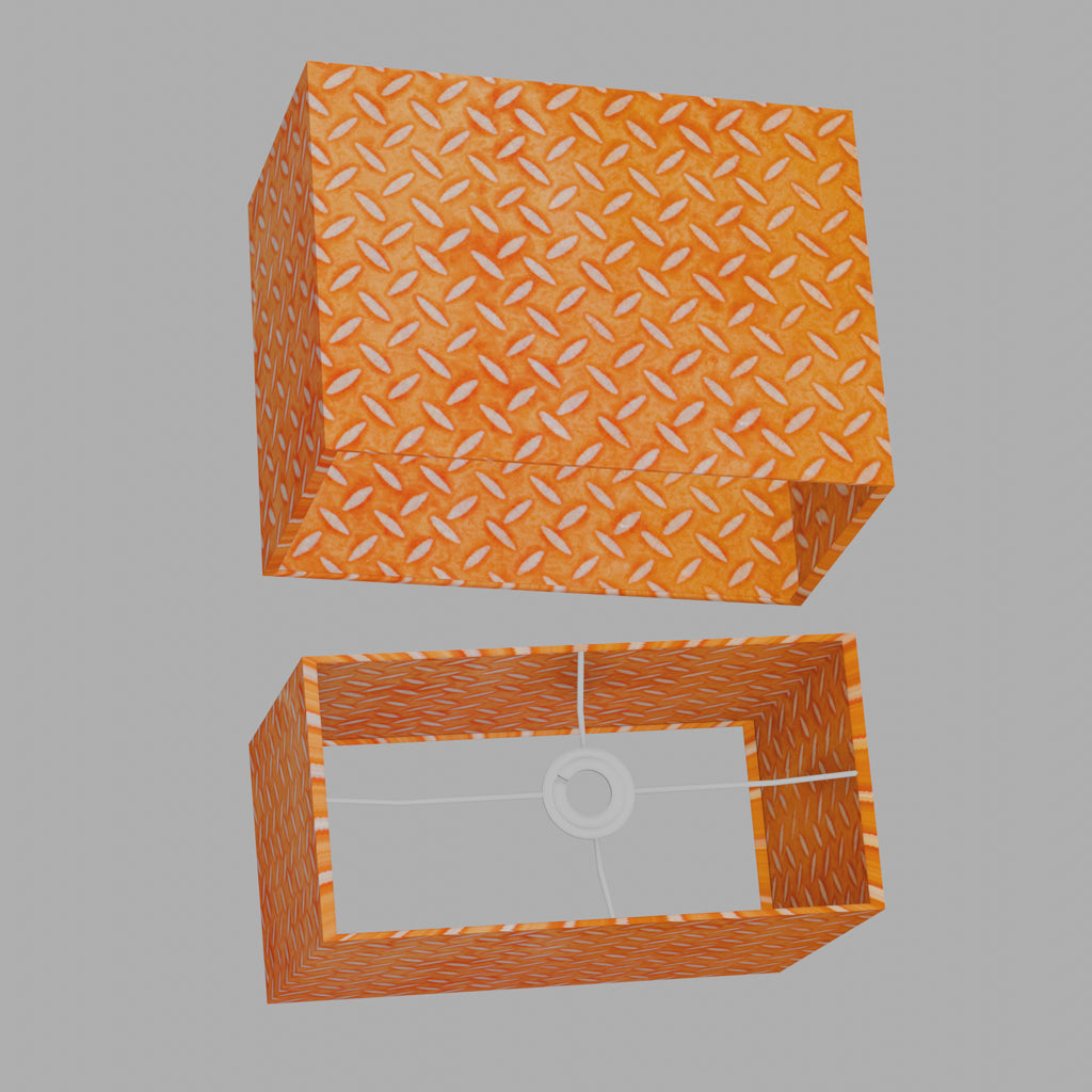 Rectangle Lamp Shade - P91 - Batik Tread Plate Orange, 40cm(w) x 30cm(h) x 20cm(d)