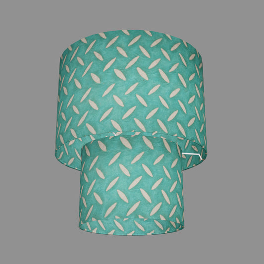 2 Tier Lamp Shade - P15 - Batik Tread Plate Mint Green, 30cm x 20cm & 20cm x 15cm