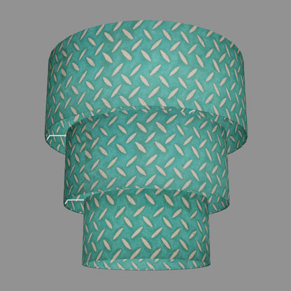 3 Tier Lamp Shade - P15 - Batik Tread Plate Mint Green, 50cm x 20cm, 40cm x 17.5cm & 30cm x 15cm
