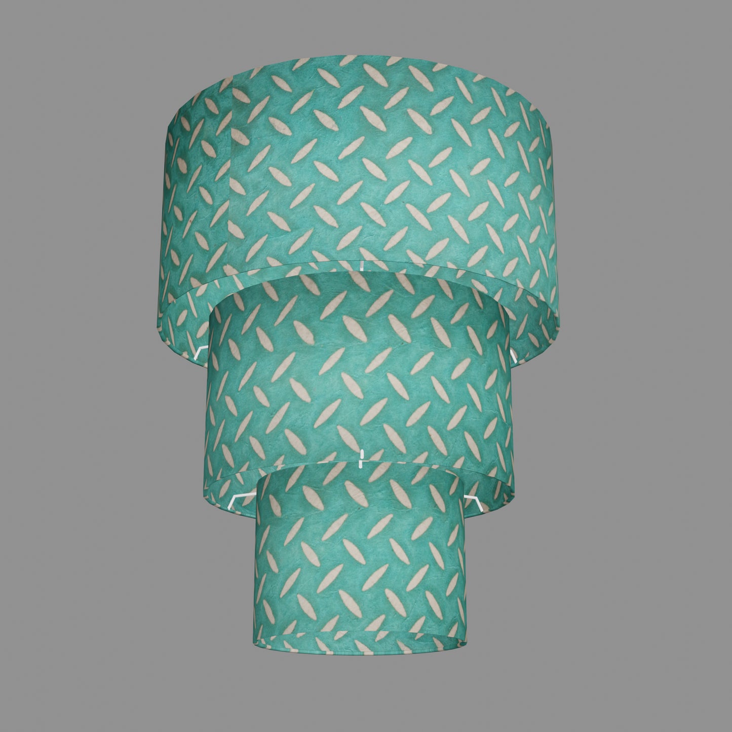 3 Tier Lamp Shade - P15 - Batik Tread Plate Mint Green, 40cm x 20cm, 30cm x 17.5cm & 20cm x 15cm