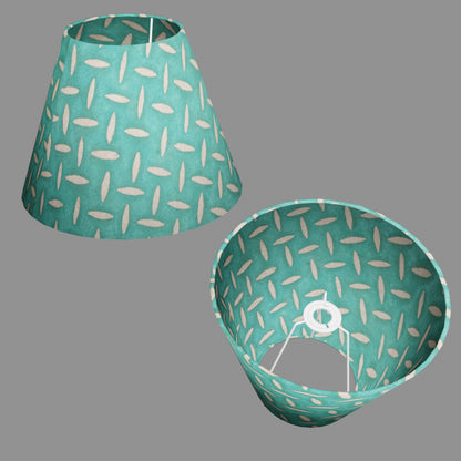 Conical Lamp Shade P15 - Batik Tread Plate Mint Green, 15cm(top) x 30cm(bottom) x 22cm(height)