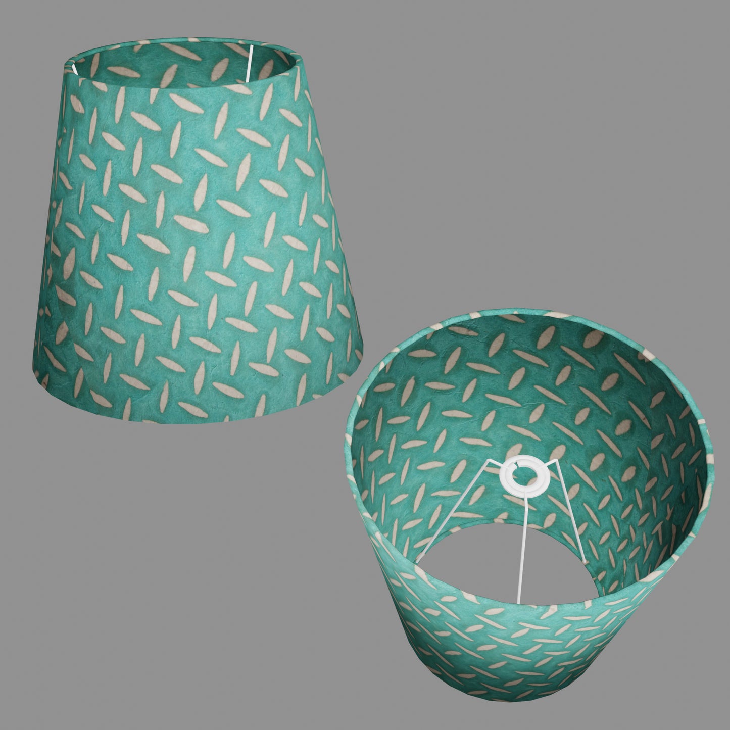 Conical Lamp Shade P15 - Batik Tread Plate Mint Green, 23cm(top) x 35cm(bottom) x 31cm(height)