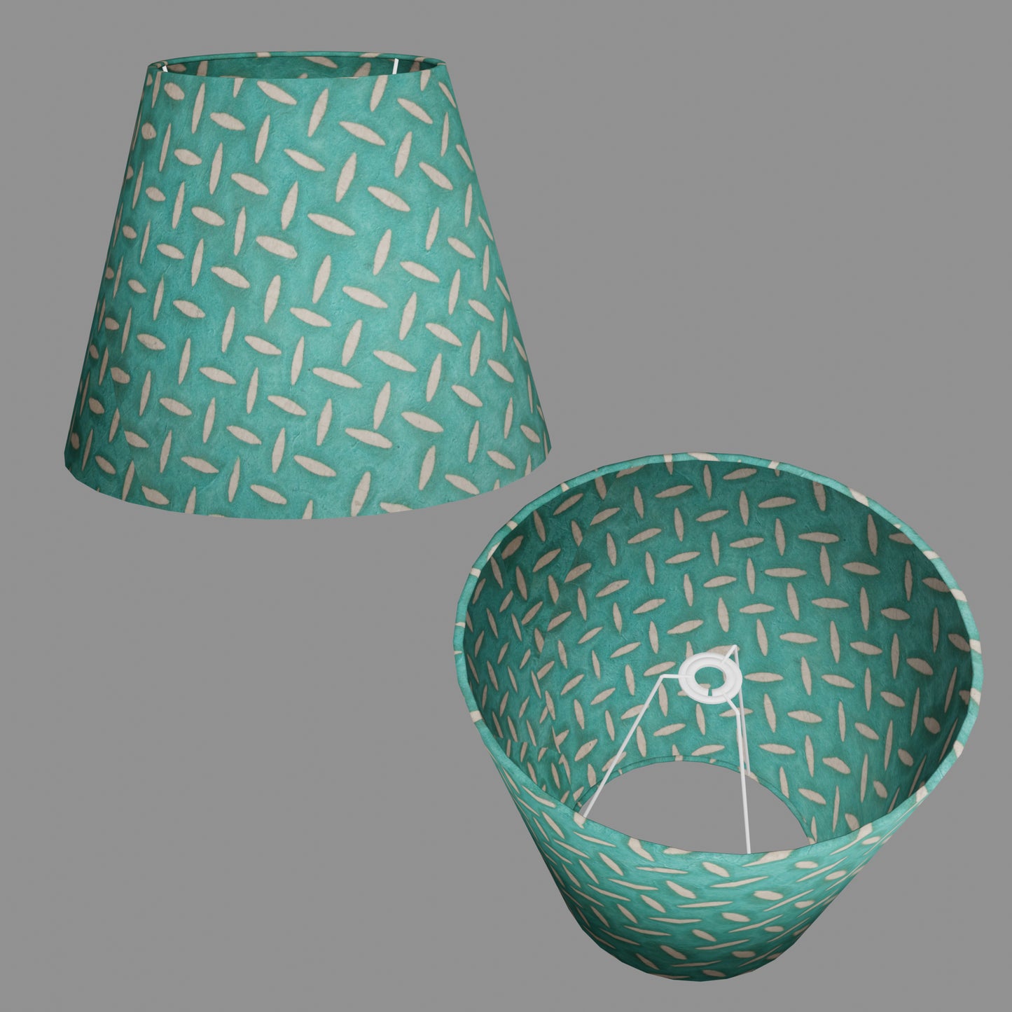 Conical Lamp Shade P15 - Batik Tread Plate Mint Green, 23cm(top) x 40cm(bottom) x 31cm(height)