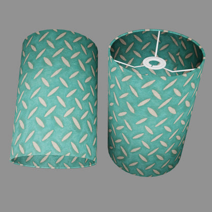 Drum Lamp Shade - P15 - Batik Tread Plate Mint Green, 20cm(d) x 30cm(h)
