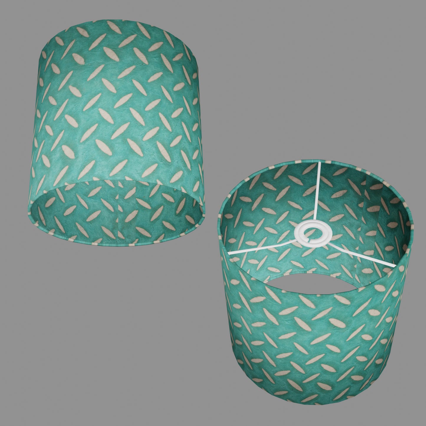 Drum Lamp Shade - P15 - Batik Tread Plate Mint Green, 25cm x 25cm