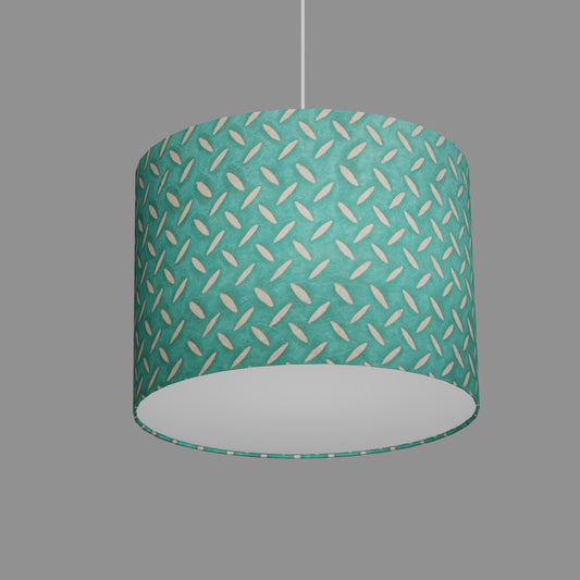 Drum Lamp Shade - P15 - Batik Tread Plate Mint Green, 40cm(d) x 30cm(h)