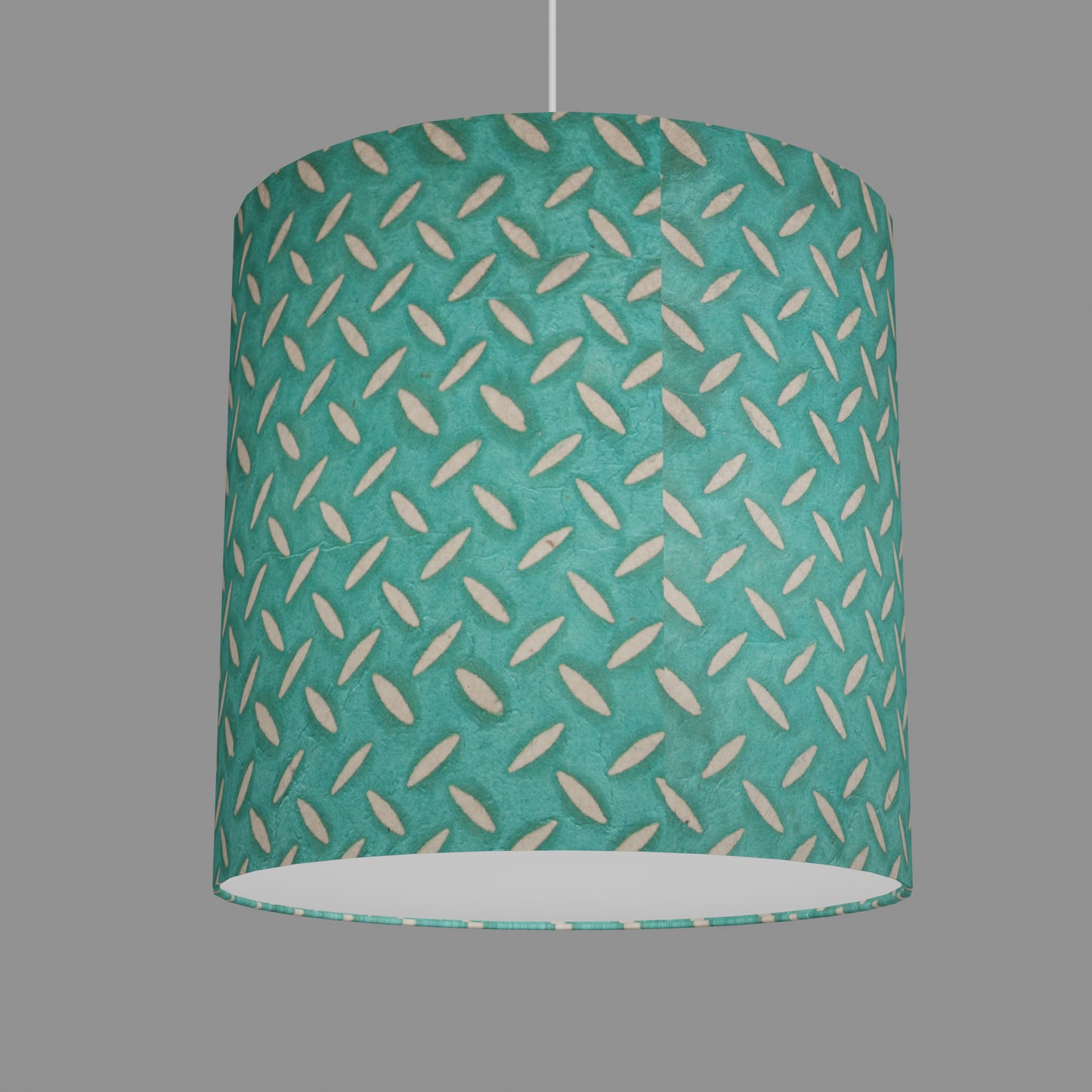 Drum Lamp Shade - P15 - Batik Tread Plate Mint Green, 40cm(d) x 40cm(h)