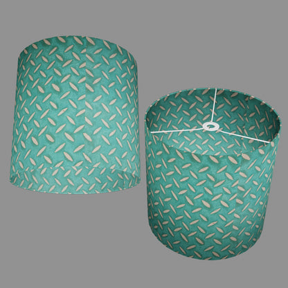 Drum Lamp Shade - P15 - Batik Tread Plate Mint Green, 40cm(d) x 40cm(h)