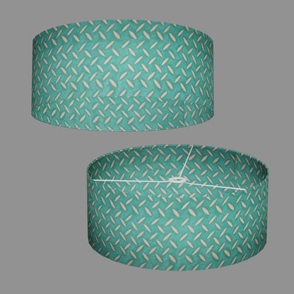 Drum Lamp Shade - P15 - Batik Tread Plate Mint Green, 50cm(d) x 20cm(h)
